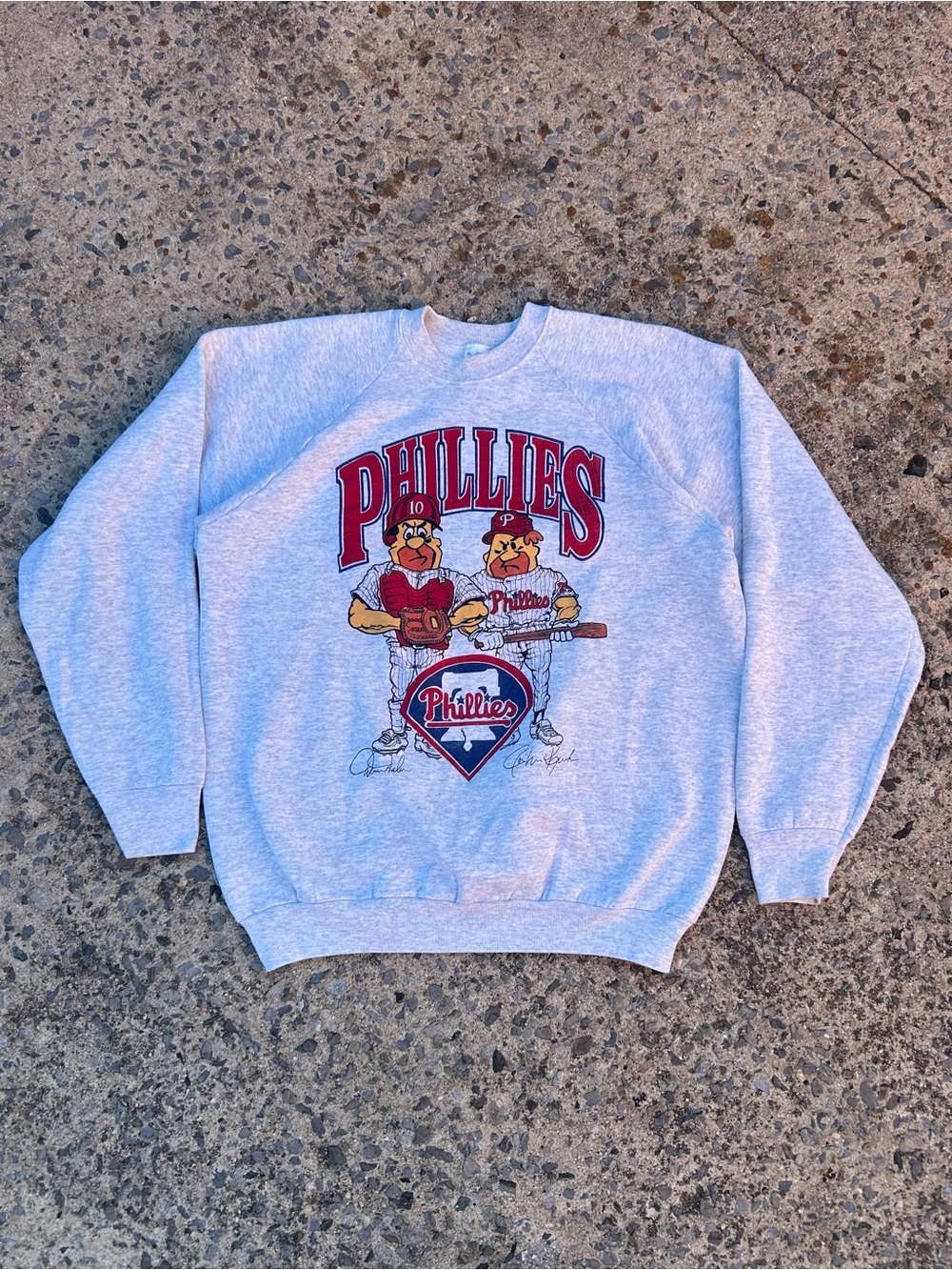 Vtg Rare Philadelphia Phillies Flintstones Crewneck Sweatshirt USA SZ XL